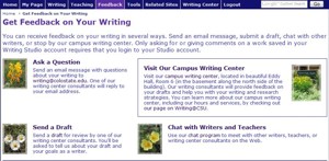 Get Feedback on Your Writing Main Page