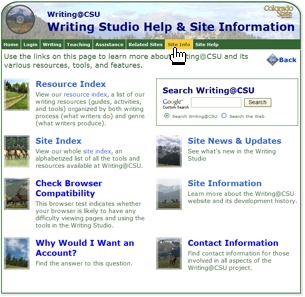 Site Info Main Page