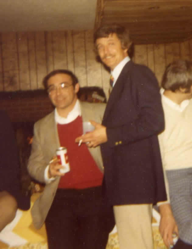 drinking Schlitz at a party, dad and ed