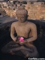 9th Century Temple Buddha Holding Lotus