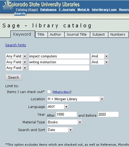 Screen shot of SAGE publication information page